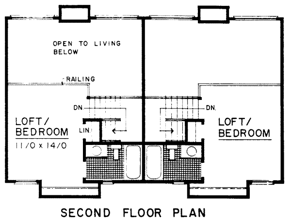 Modern Floor Plan - Upper Floor Plan #303-211