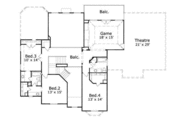 European Style House Plan - 4 Beds 3 Baths 3786 Sq/Ft Plan #411-174 