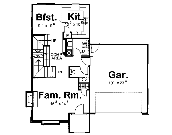 Dream House Plan - Tudor Floor Plan - Main Floor Plan #20-1223