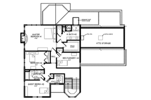 Floor Plan - Upper Floor for Craftsman House Plan #440-2 - 4 bed, 2.5 bath