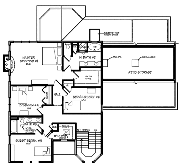 Craftsman Floor Plan - Upper Floor Plan #440-2