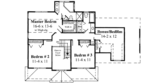 Traditional Floor Plan - Upper Floor Plan #75-160