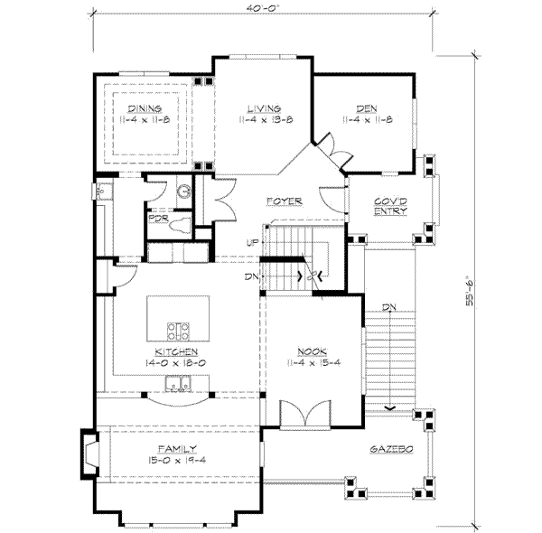 Craftsman Floor Plan - Main Floor Plan #132-148