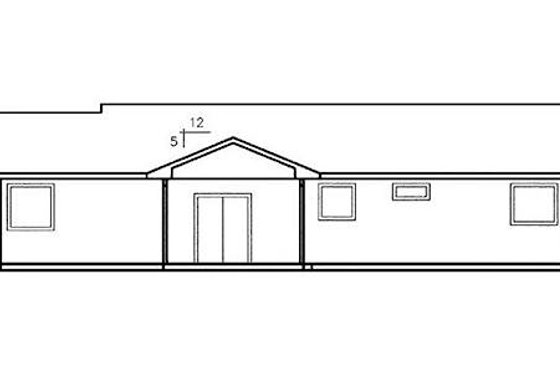 Exterior - Rear Elevation for Ranch House Plan #60-255 - 3 bed, 2 bath