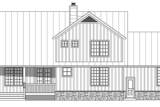 Exterior - Rear Elevation for Farmhouse House Plan #932-137 - 3 bed, 2.5 bath