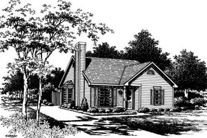 Cottage Exterior - Front Elevation Plan #30-195