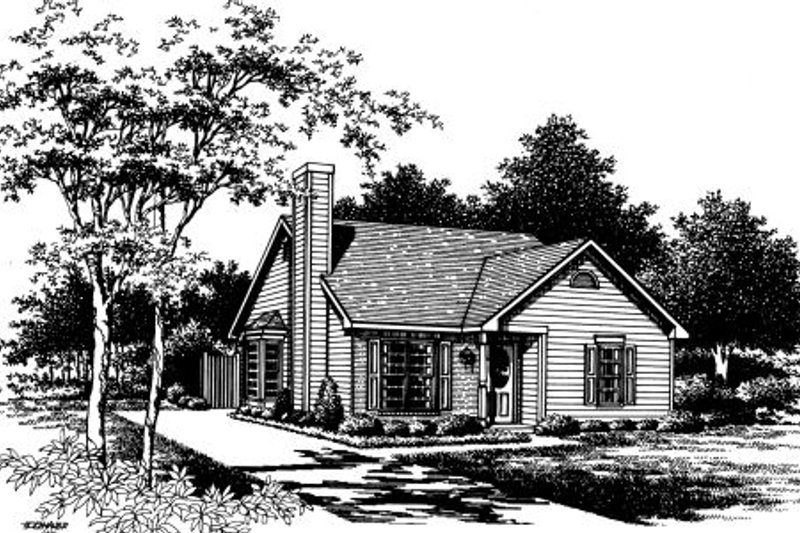 Architectural House Design - Cottage Exterior - Front Elevation Plan #30-195