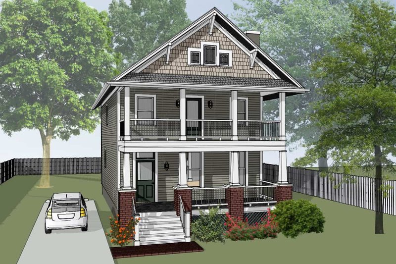 Architectural House Design - Craftsman Exterior - Front Elevation Plan #79-267