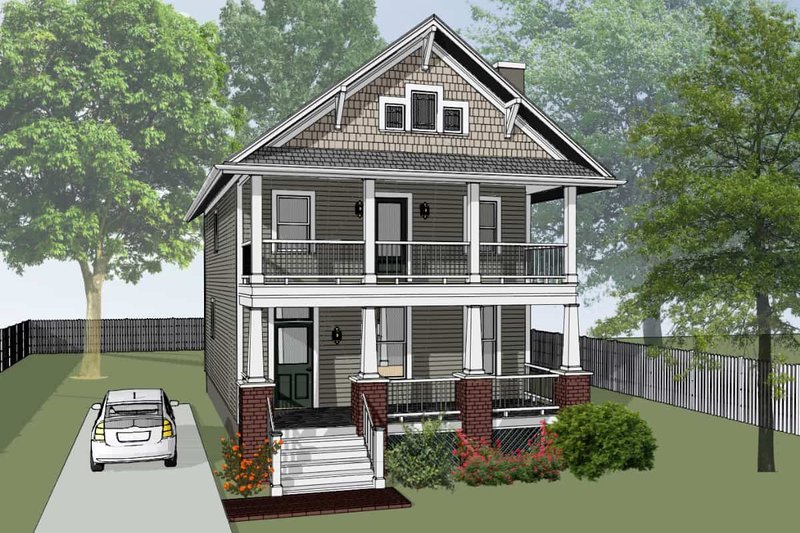 Dream House Plan - Craftsman Exterior - Front Elevation Plan #79-267