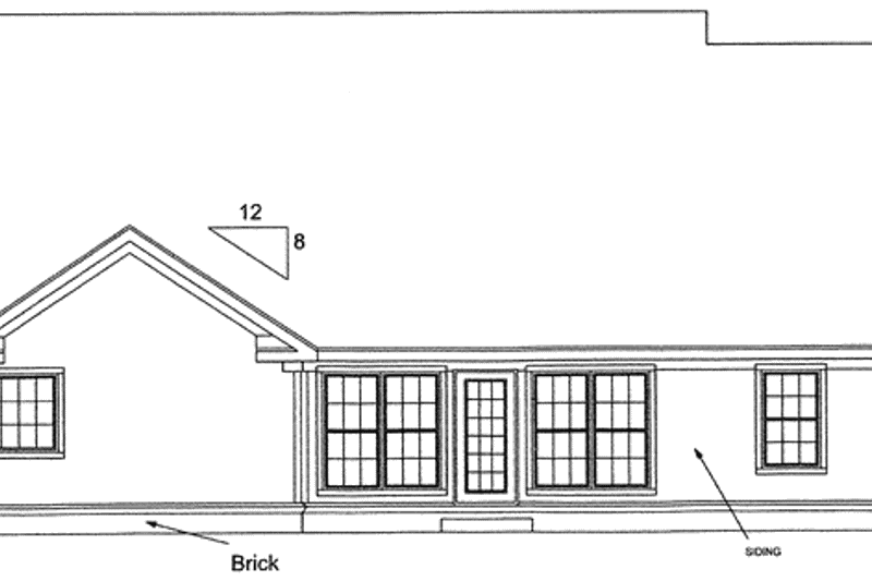 Home Plan - Exterior - Rear Elevation for Traditional House Plan #20-1534 - 3 bed, 2 bath