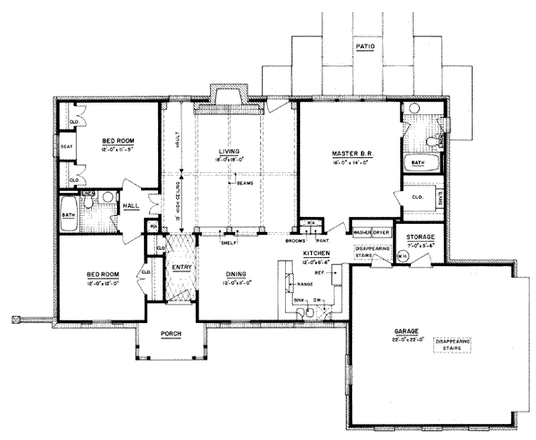 Southern Floor Plan - Main Floor Plan #36-367