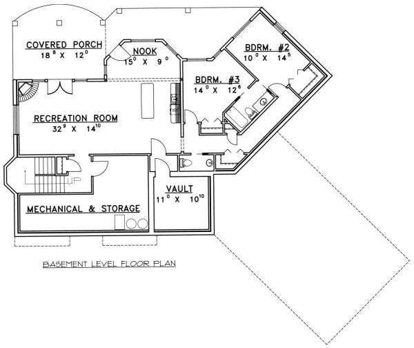 Bungalow Floor Plan - Lower Floor Plan #117-578