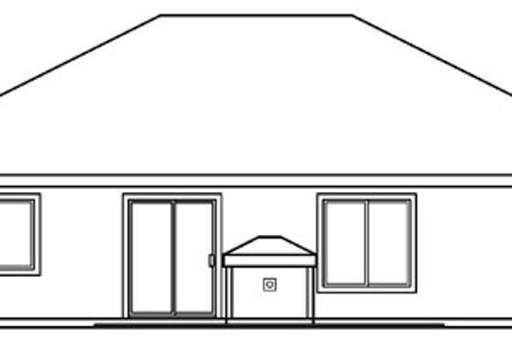 Exterior - Rear Elevation for Ranch House Plan #124-373 - 3 bed, 2 bath