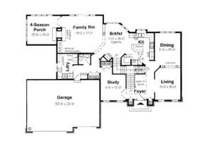 Floor Plan - Main Floor for European House Plan #312-628 - 4 bed, 2.5 bath