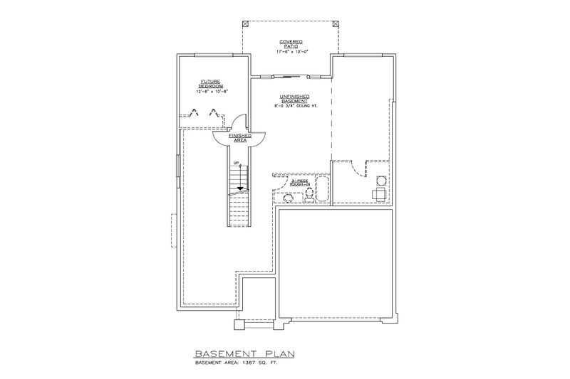 House Blueprint - Floor Plan - Lower Floor for Farmhouse House Plan #1100-13 - 2 bed, 2 bath