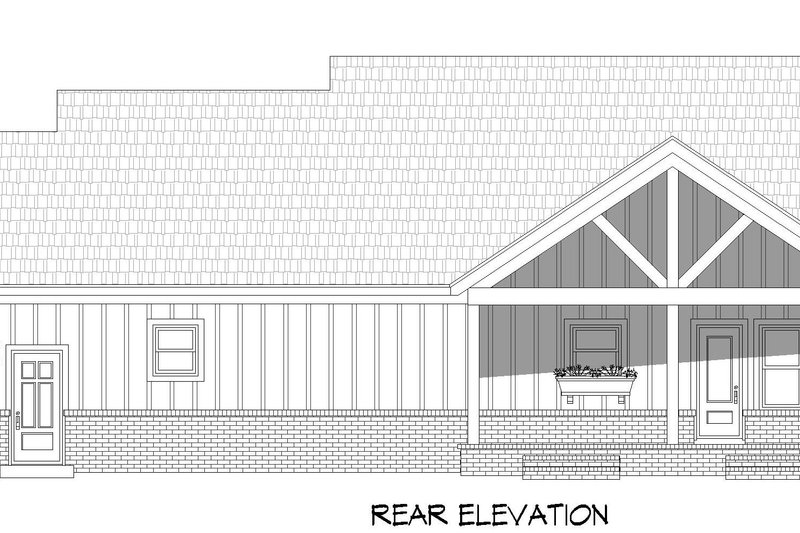 Home Plan - Exterior - Rear Elevation for Farmhouse House Plan #932-1220 - 3 bed, 2.5 bath
