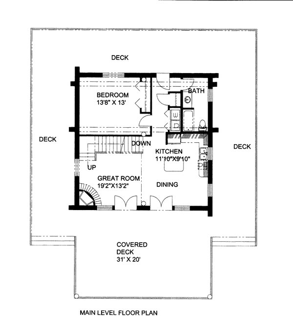 Home Plan - Log Floor Plan - Main Floor Plan #117-965