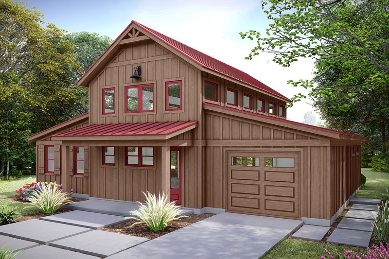 House Design - Barndominium Exterior - Front Elevation Plan #932-1145