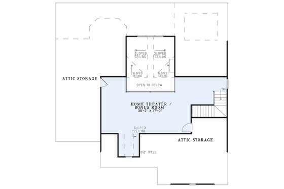 Floor Plan - Upper Floor for Country House Plan #17-647 - 3 bed, 2 bath