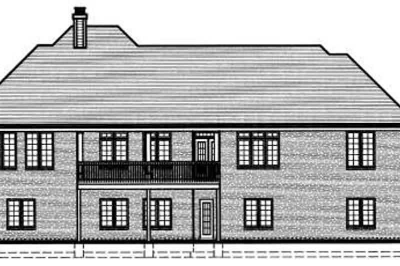 Home Plan - Exterior - Rear Elevation for European House Plan #46-403 - 3 bed, 2.5 bath