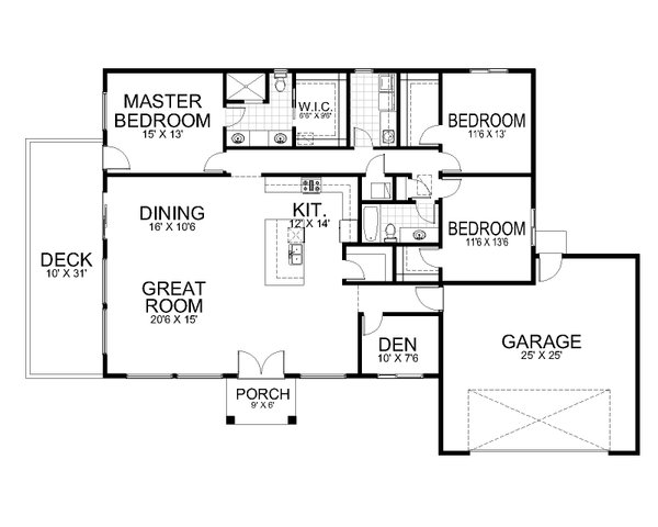 Contemporary Floor Plan - Main Floor Plan #112-213