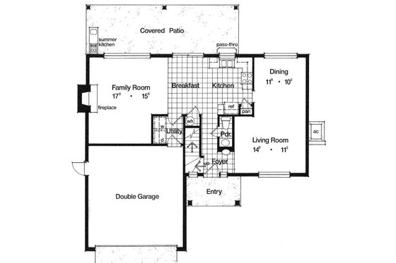 Floor Plan - Main Floor for European House Plan #417-179 - 4 bed, 2.5 bath