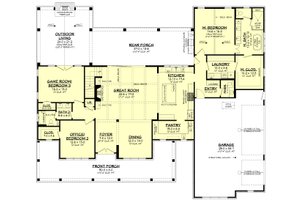 Floor Plan - Main Floor for Farmhouse House Plan #430-399 - 5 bed, 3.5 bath