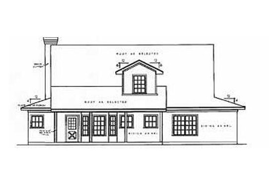 Exterior - Rear Elevation for Country House Plan #40-338 - 3 bed, 3 bath
