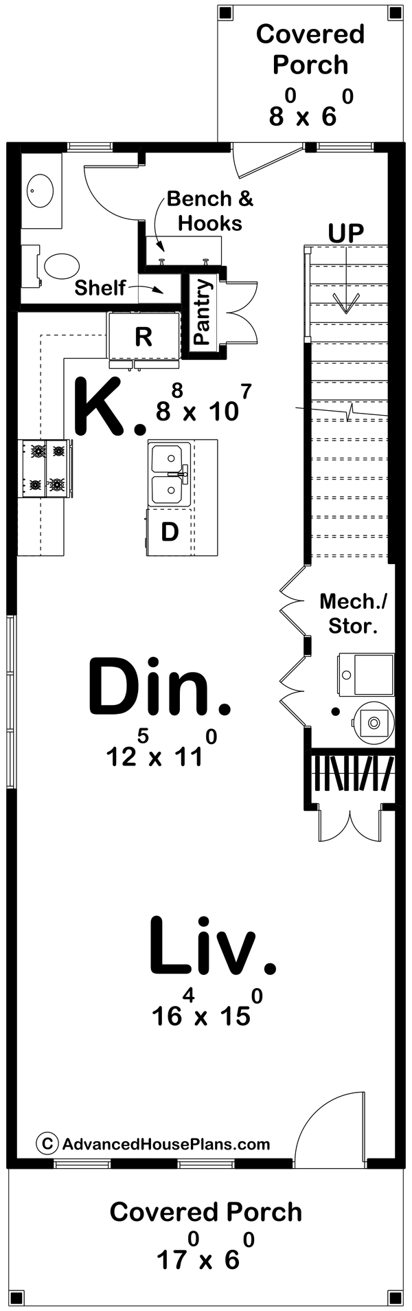 Architectural House Design - Traditional Floor Plan - Main Floor Plan #455-721