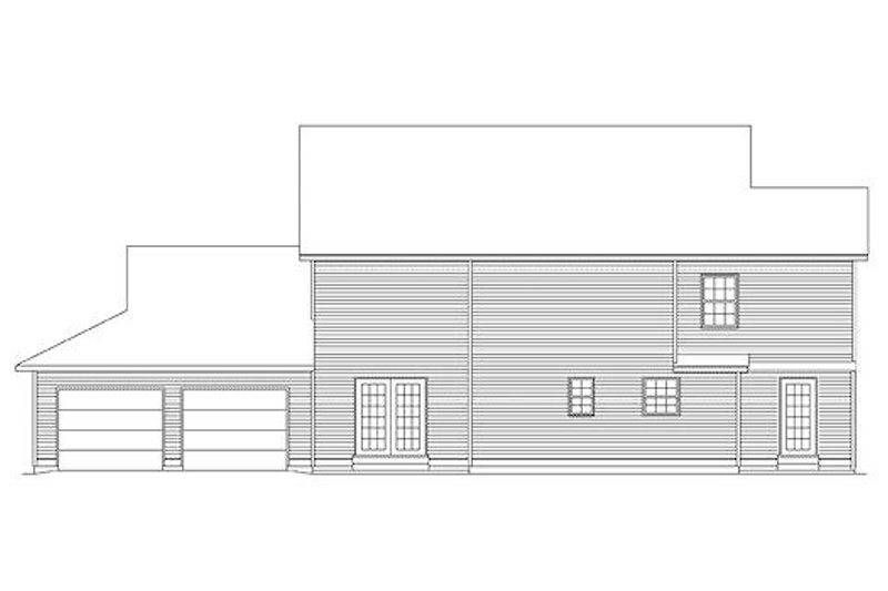 Architectural House Design - Exterior - Rear Elevation for Traditional House Plan #57-229 - 3 bed, 2.5 bath