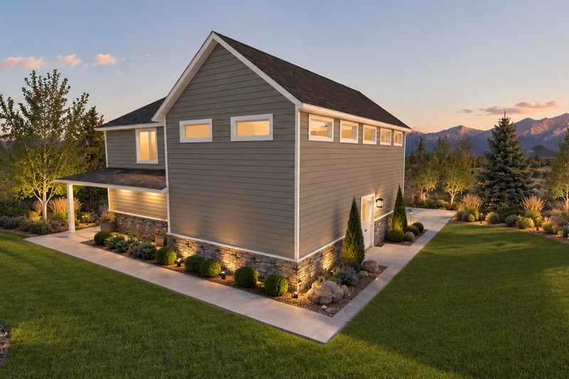 Architectural House Design - Exterior - Rear Elevation 1 for Traditional House Plan #1060-504, 1 bath
