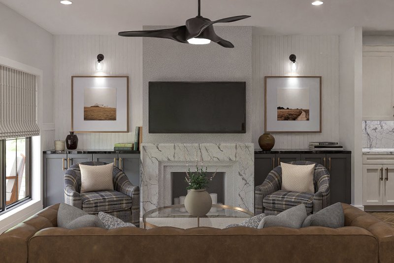 Home Plan - Interior - Family Room for Cottage House Plan #455-722 - 4 bed, 4.5 bath