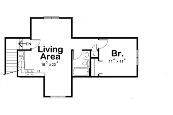 Floor Plan - Upper Floor for Traditional House Plan #20-2310 - 1 bed, 1 bath