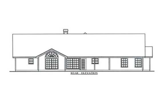 Exterior - Rear Elevation for Country House Plan #42-371 - 4 bed, 2 bath