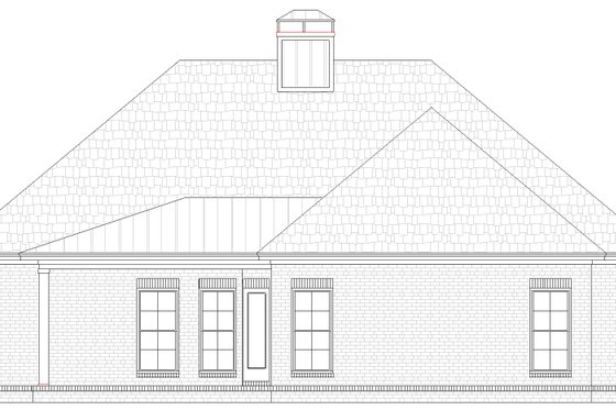 Exterior - Rear Elevation for Farmhouse House Plan #45-633 - 3 bed, 2.5 bath