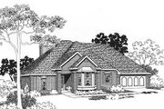 European Style House Plan - 3 Beds 2 Baths 1452 Sq/Ft Plan #310-566 