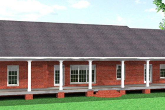 Exterior - Rear Elevation for Country House Plan #44-172 - 4 bed, 2.5 bath