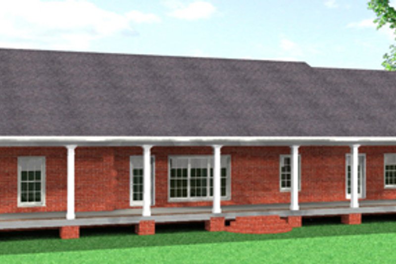 Home Plan - Exterior - Rear Elevation for Country House Plan #44-172 - 4 bed, 2.5 bath