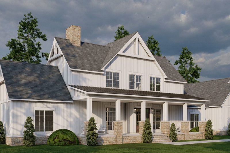Architectural House Design - Exterior - Front Elevation 4 for Farmhouse House Plan #923-411 - 3 bed, 3.5 bath