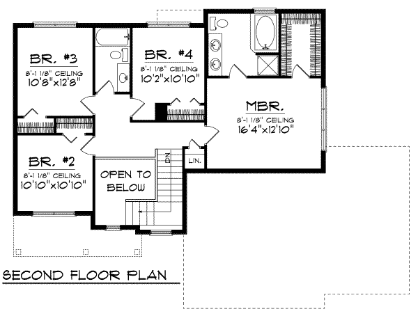 Home Plan - Traditional Floor Plan - Upper Floor Plan #70-700