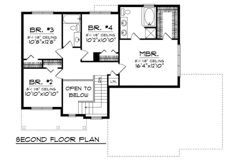 Home Plan - Floor Plan - Upper Floor for Traditional House Plan #70-700 - 4 bed, 2.5 bath
