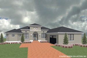Exterior - Front Elevation 3 for Ranch House Plan #930-487 - 3 bed, 3.5 bath
