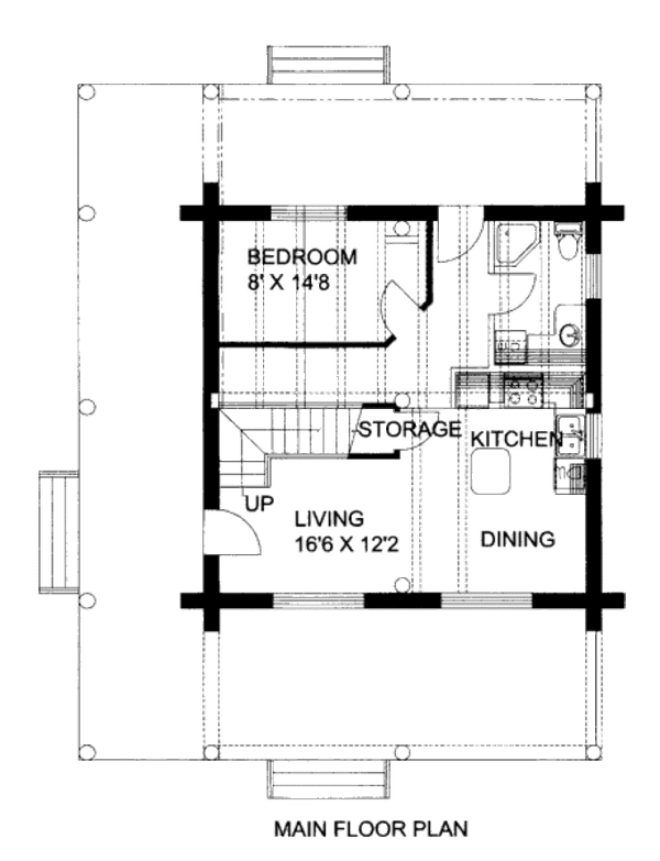 Log Floor Plan - Main Floor Plan #117-596