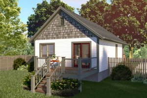 Exterior - Rear Elevation for Craftsman House Plan #79-101 - 2 bed, 1 bath