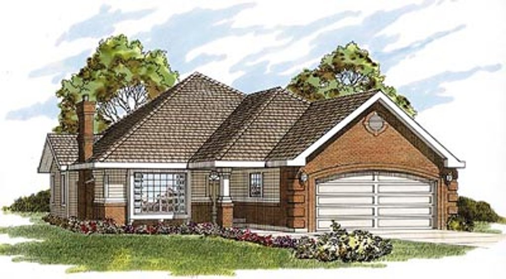 Exterior - Front Elevation 2 for Traditional House Plan #47-241 - 2 bed, 2 bath
