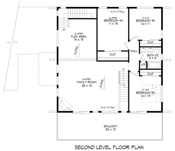 Contemporary Floor Plan - Upper Floor Plan #932-920