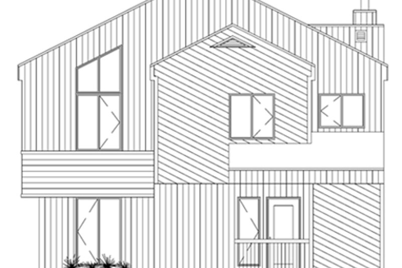 Home Plan - Exterior - Rear Elevation for Modern House Plan #25-2288 - 4 bed, 2 bath