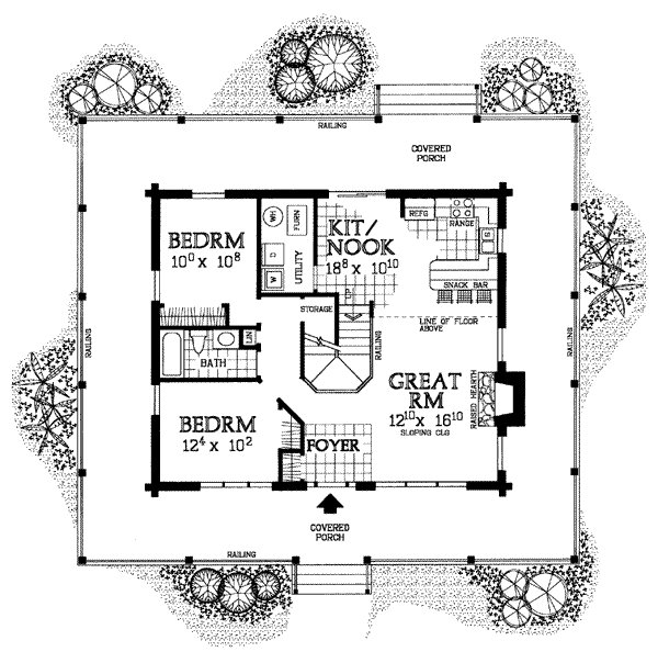 House Design - Country Floor Plan - Main Floor Plan #72-111