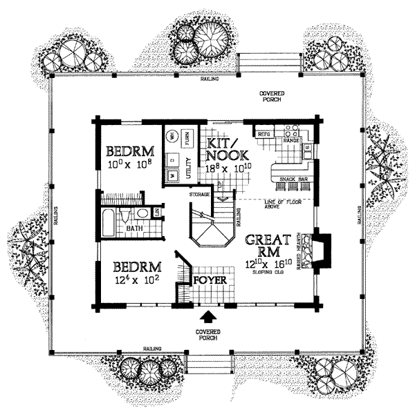 Architectural House Design - Country Floor Plan - Main Floor Plan #72-111