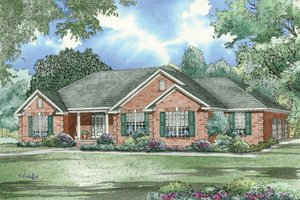 Traditional, Southern style home design, elevation
